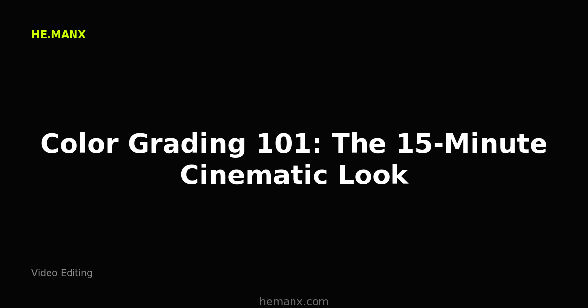 Color Grading 101: The 15-Minute Cinematic Look — Video Editing by He.ManX